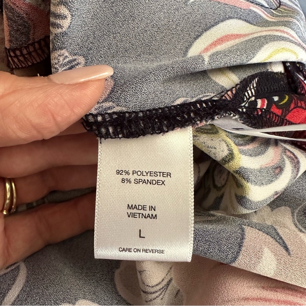 New York & Company Color-block Floral Print Duster Kimo Jacket - Picture 10 of 11